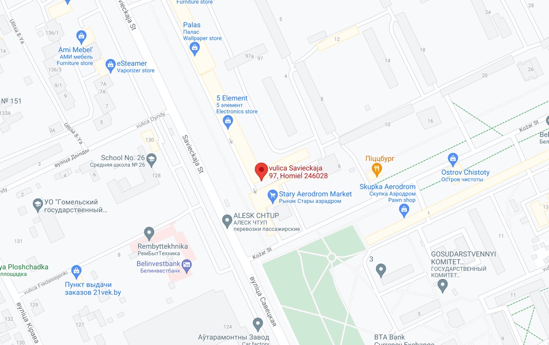 Google Map of гомель,+советская+97